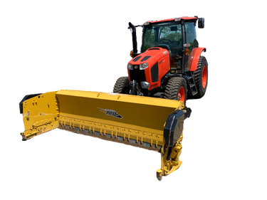 Metal Pless Agrimaxx plow on a Kubota M6 tractor.