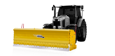 live edge citymaxx Metal Pless snow pusher on an ag tractor